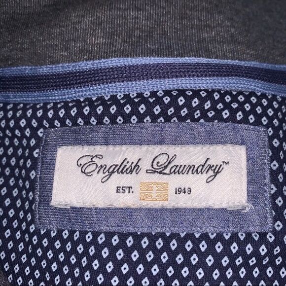 Large English Laundry Heather Blue 1/4 Zip Jacket - Picture 4 of 6